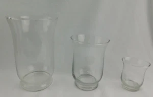 3 Glass Vases 7.5" 5.5" 3.5" Decorative Centerpiece Modern - Picture 1 of 8