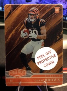 Chase Brown 2023 Panini Plates & Patches 6/10 RC Gold Rookie #197 Bengals - Picture 1 of 2