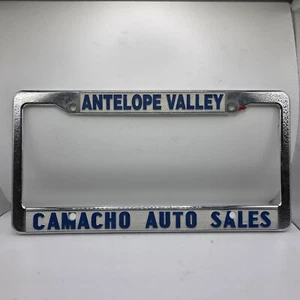 Antelope Valley Camacho Auto Sales Silver Plastic License Plate Frame - Picture 1 of 2