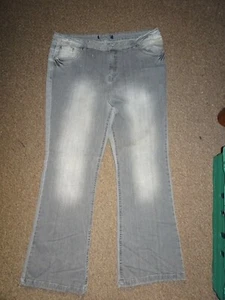 Nuevo Damas Mujeres Evans Denim Gris Jeans Pantalones Pantalones UK 16 EU 44 US 12 Pierna 33" - Imagen 1 de 4