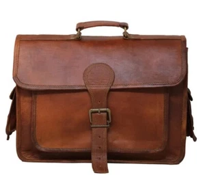 New Satchel Bag Leather Messenger Laptop Genuine Vintage Shoulder new Briefcase - Picture 1 of 7
