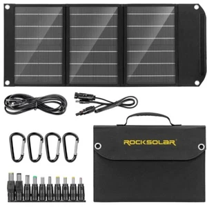 ROCKSOLAR 30W 12V FOLDABLE SOLAR PANEL - PORTABLE USB SOLAR BATTERY CHARGER - Picture 1 of 6