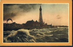 Artistic Pub Co Postcard STORM WEATHER AT BLACKPOOL TOWER 1915 - Picture 1 of 2