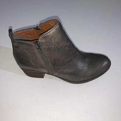 Botines Lucky Brand para mujer talla 8 peltre metálico basilea cuero cremallera botines Foto 1 de 4