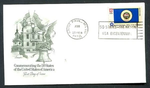 USA : Scott # 1664 State Flags - Minnesota - FDC - Artcraft Cachet - Picture 1 of 1