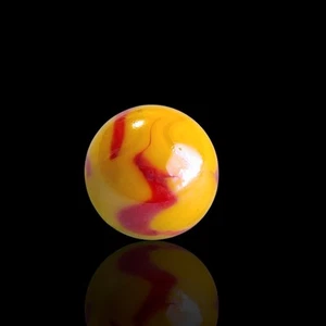 Marmo sparatutto a vortice giallo rosso .75 pollici in buone condizioni - Foto 1 di 6