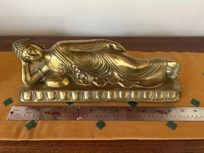 Estátua de bronze grande vintage Buda Adormecido - Imagem 1 de 4