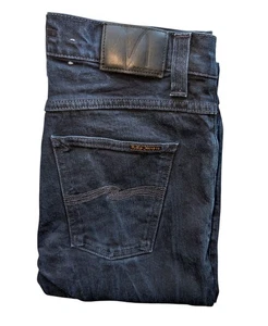 Pantalones de mezclilla para hombre NUDIE JEANS Premium *SKINNY* anillo negro índigo *SE ADAPTA* W31" L30" EN MUY BUENA CONDICIÓN - Imagen 1 de 11