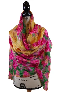 Ungaro Damen Schal Tuch Halstuch Vintage Seide eckig Italy Blumen 53x53 bunt - Bild 1 von 17