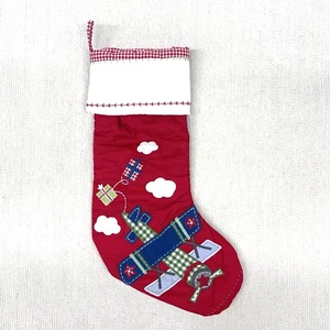 Pottery Barn Kinder Schneemann mit hellblauem gestepptem Weihnachtsstrumpf, ohne Monogramm - Bild 1 von 2