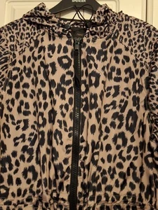 UNWORN NEXT LADIES ANIMAL PRINT SHOWER RESISTANT RAINCOAT JACKET MAC HOOD SZ 10 - Picture 1 of 14