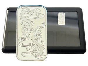 Element Card & 1g Double Dragon .999 Fine Silver Bar Ingot Holds Bullion Bars - Picture 1 of 11