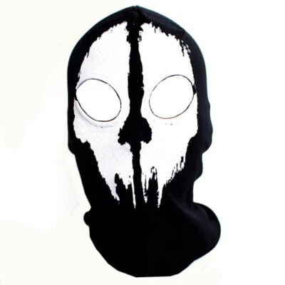 Unisex Ghost Print Stocking Balaclava Mask Good for Costume Halloween Cosplay - Image 1 of 4