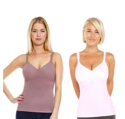 Rhonda Shear Womens 2-Pack Molded Cup Camisoles - Imagem 1 de 2