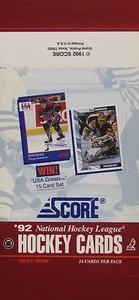 1992 Score NHL Hockey - Empty Display Box - Jeremy Roenick & Tom Barrasso on Box - Picture 1 of 1