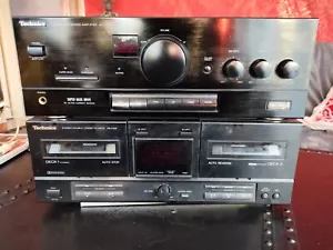 TECHNICS SU-X102 Amplificatore + Technics RS-X102 doppia piastra cassette - Foto 1 di 8