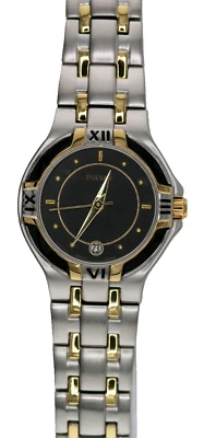 NEW PULSAR BY SEIKO PXT604 WOMEN BLACK DIAL QUARTZ WATCH TU TONE STEEL - Image 1 of 4