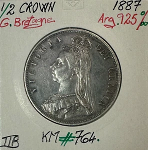 ROYAUME-UNI / GRANDE BRETAGNE (1/2 Crown 1887) Monnaie en Argent // Qualité : TT - Imagen 1 de 2