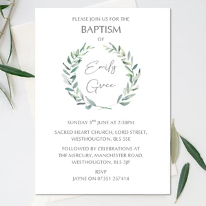 Personalised Invitations • Christening ~ Baptism ~ Naming Day • Boy/Girl - Picture 1 of 1