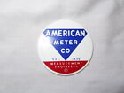 American Meter Co. Metal Identification Disk Red White Blue Enamel On Steel