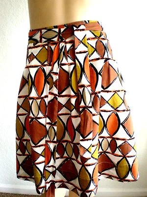 BCBG MAX-AZRIA FALDA CON CINTURÓN ESTAMPADO GEOMÉTRICO TALLA 12 Foto 1 de 4