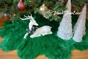 Christmas Green Flower Tree Skirt 5' Luxury Home Decors - Picture 1 of 3