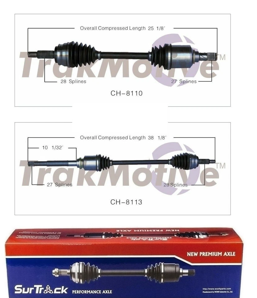 For Jeep Compass Patriot Dodge Caliber Pair of Front CV Axle Shafts SurTrack Set - Image 1 of 1