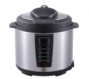 1000-Watt 6-Quart Electric Pressure Cooker Brushed Stainless & Matte ~New In Box - Picture 1 of 4