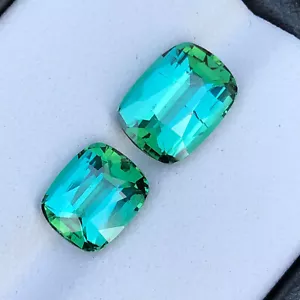 5.3 Ct Natural Cushion Cut Bluish Green Lagoon Tourmaline Gemstone From Afghan - Picture 1 of 18