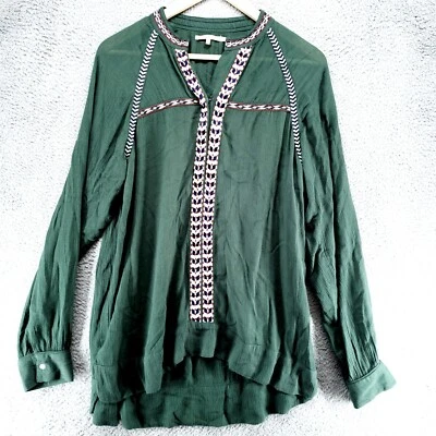 Blusa túnica bordada verde esmeralda Tularosa para mujer M Wyatt La Rochelle Foto 1 de 4