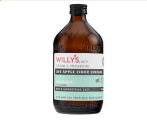WILLY'S Organic Raw Apple Cider Vinegar with Real Live Mother 500 ml - Picture 1 of 5