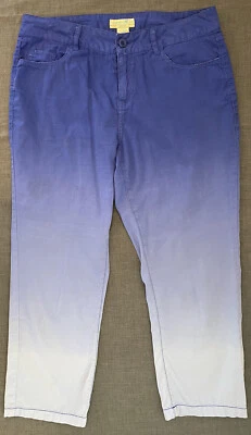 Pantalones para mujer Caribbean Joe talla 6 azul y blanco Ombré Foto 1 de 4