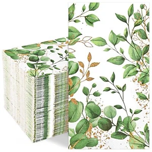 100PCS Eucalyptus Leaves Napkins, 3 Ply Disposable Hand Towels for B... - Picture 1 of 9