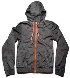 EMPYRE Women Small Gray with Peach Trim Hooded Windbreaker Jacket - Picture 1 of 15