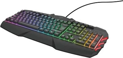 LED Gaming Keyboard Trust Odyss Semi-Mechanical Wired UK Layout Anti Ghosting - Image 1 of 4