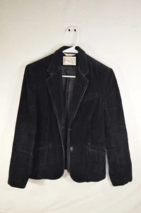Trafalgar Square Ltd Black Ribbed Corduroy Button Up Jacket XS/S T54 - Picture 1 of 5
