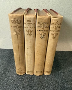 Set of 4 of Nathaniel Hawthorne's 1982 Salem Edition Hardcover Antique Books - Picture 1 of 12