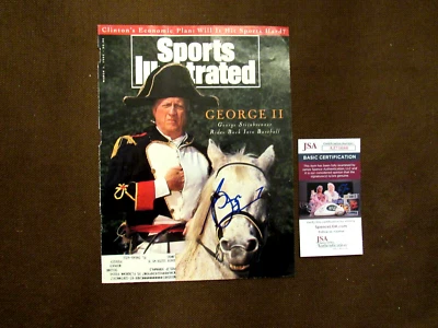 GEORGE STEINBRENNER NY YANKEES OWNER SIGNED AUTO SPORTS ILLUSTRATED MAG PAGE JSA - Image 1 of 3