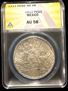 Mexico 1913 peso ANACS AU 58 - Picture 1 of 2