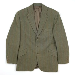 Hackett Tweed Blazer Jacket 42 Short Green Check Herringbone Sport Coat Vintage - Picture 1 of 19