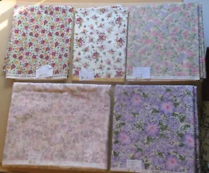 11 Yards, 9 Stück, geblümter Baumwollstoff, Blumen, lila, grün, rot & 40 kleine - Bild 1 von 19