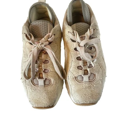 Acne Studios Beige Rockaway Tumbled Suede Distressed Sneakers Men’s • Size 7 - Image 1 of 4