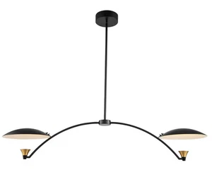 Redding Pendant Light in Matte Black with White and Brass Accent - Picture 1 of 2