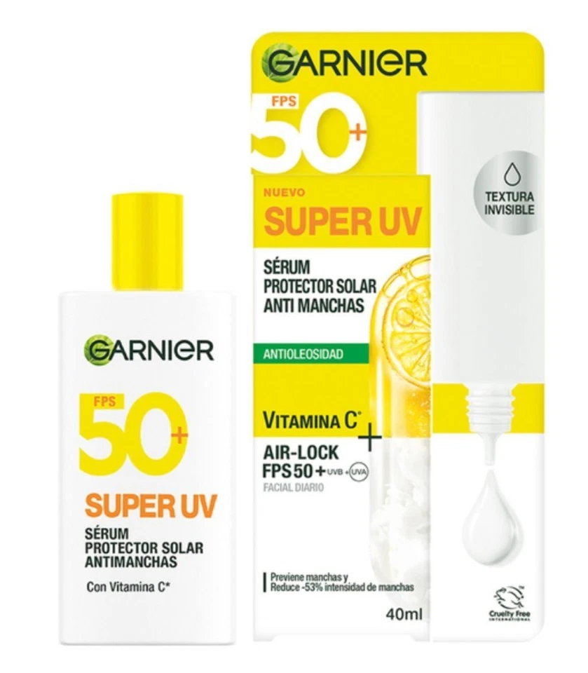 PROTECTOR SUERO GARNIER SOLAR ANTI MANCHAS/FPS 50/SUPER UV/40ML/CON VITAMINA C Foto 1 de 1