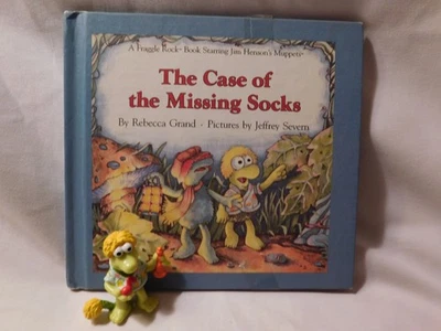Figura PVC Fraggle Rock Wembly 1988 y estuche libro Fraggle Rock de calcetines faltantes Foto 1 de 4