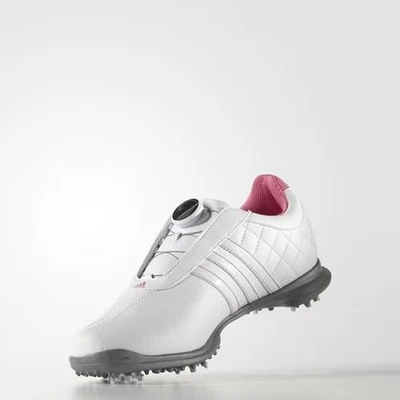 Adidas Driver BOA Damen-Golfschuhe weiß/pink – UK-Größe 4,5–7 - Bild 1 von 4