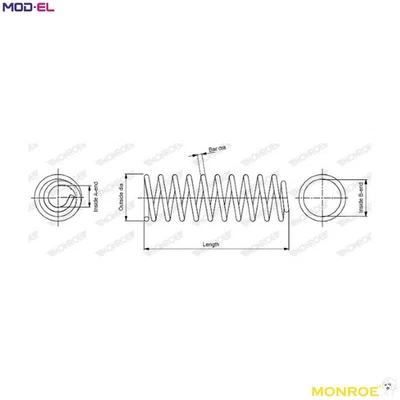 SUSPENSION SPRING SP3488 FOR VOLVO B 4164 S2 1.6L B 4184 S2 1.8L B4204T2 1.9L - Imagem 1 de 4