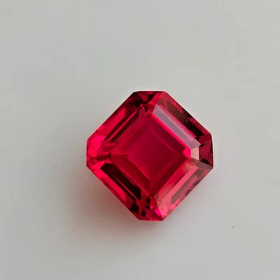 PIGEON BLOOD RED 6.60 CT PERFECT RUBY CORUNDUM SQUARE LAB CREATED LOOSE GEMSTONE - Image 1 of 4