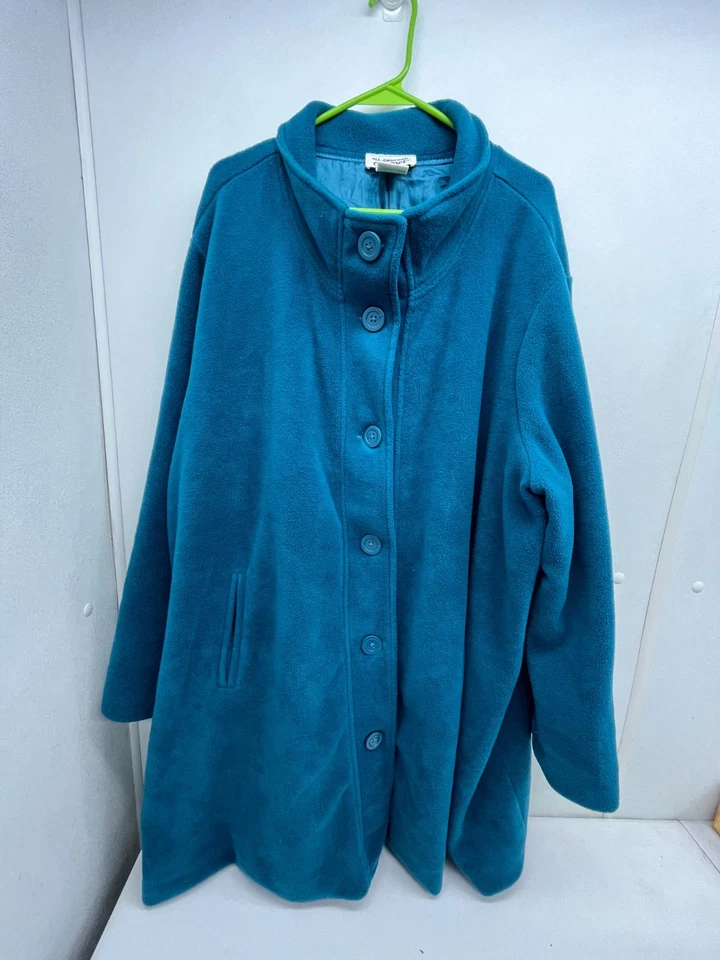 abrigo largo verde azulado all american comfort 3xl para mujer Foto 1 de 1