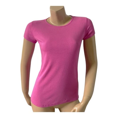 ELIE TAHARI женщин размер XS розовый короткий рукав эластичной ребристый Пима хлопок футболка - Изображение 1 из 4